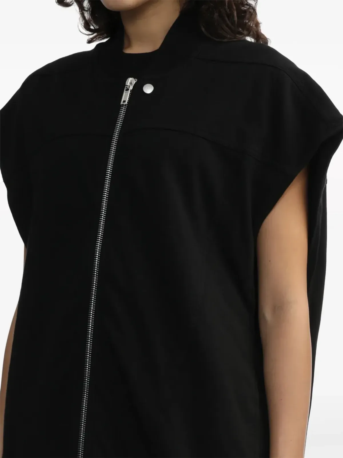 Rick Owens DRKSHDW ジップアップ コットン ベスト - ブラック - 画像5