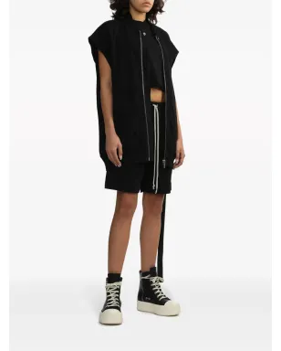 Rick Owens DRKSHDW ジップアップ コットン ベスト - ブラック - サムネイル2
