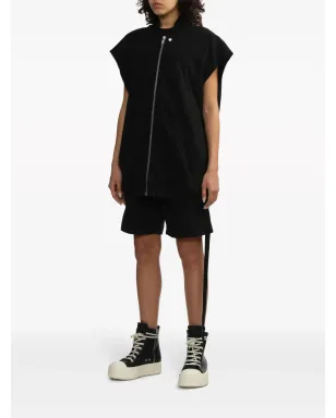 Rick Owens DRKSHDW ジップアップ コットン ベスト - ブラック - サムネイル3