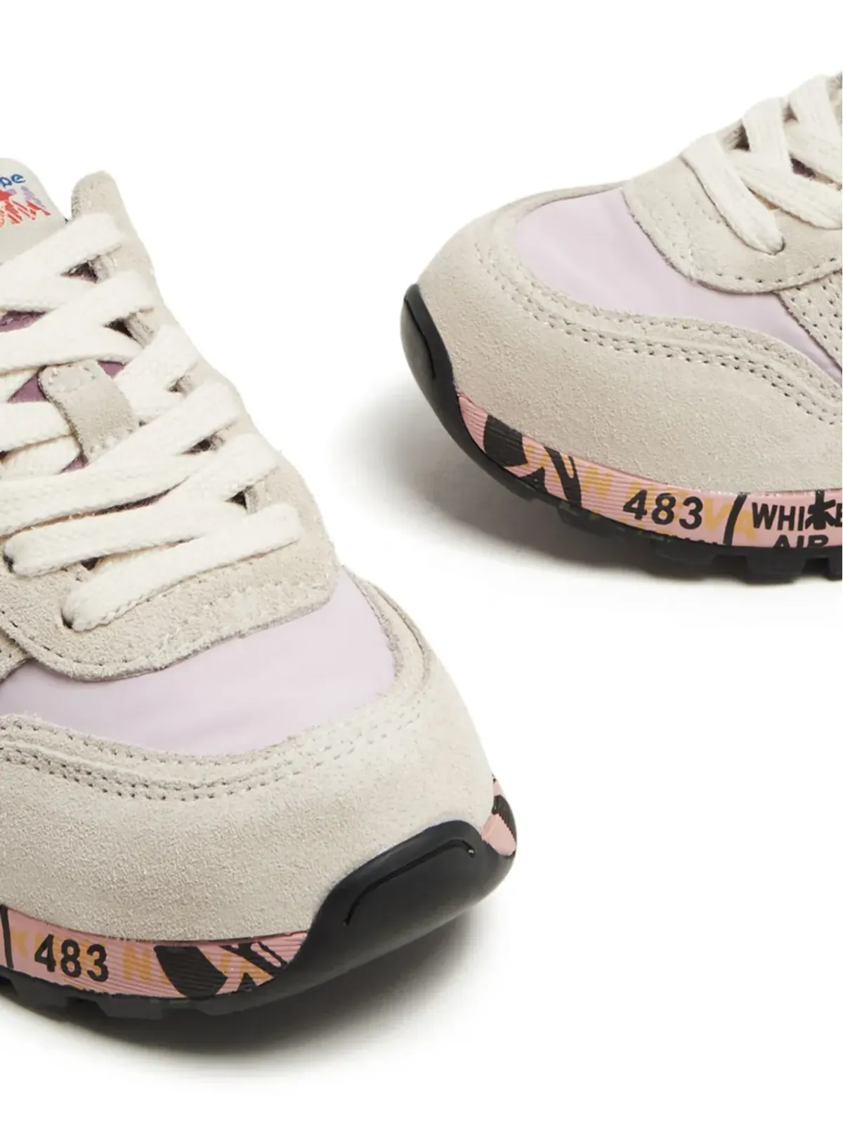 Premiata Kids スカイパネルドスエードスニーカー ピンク - 画像4