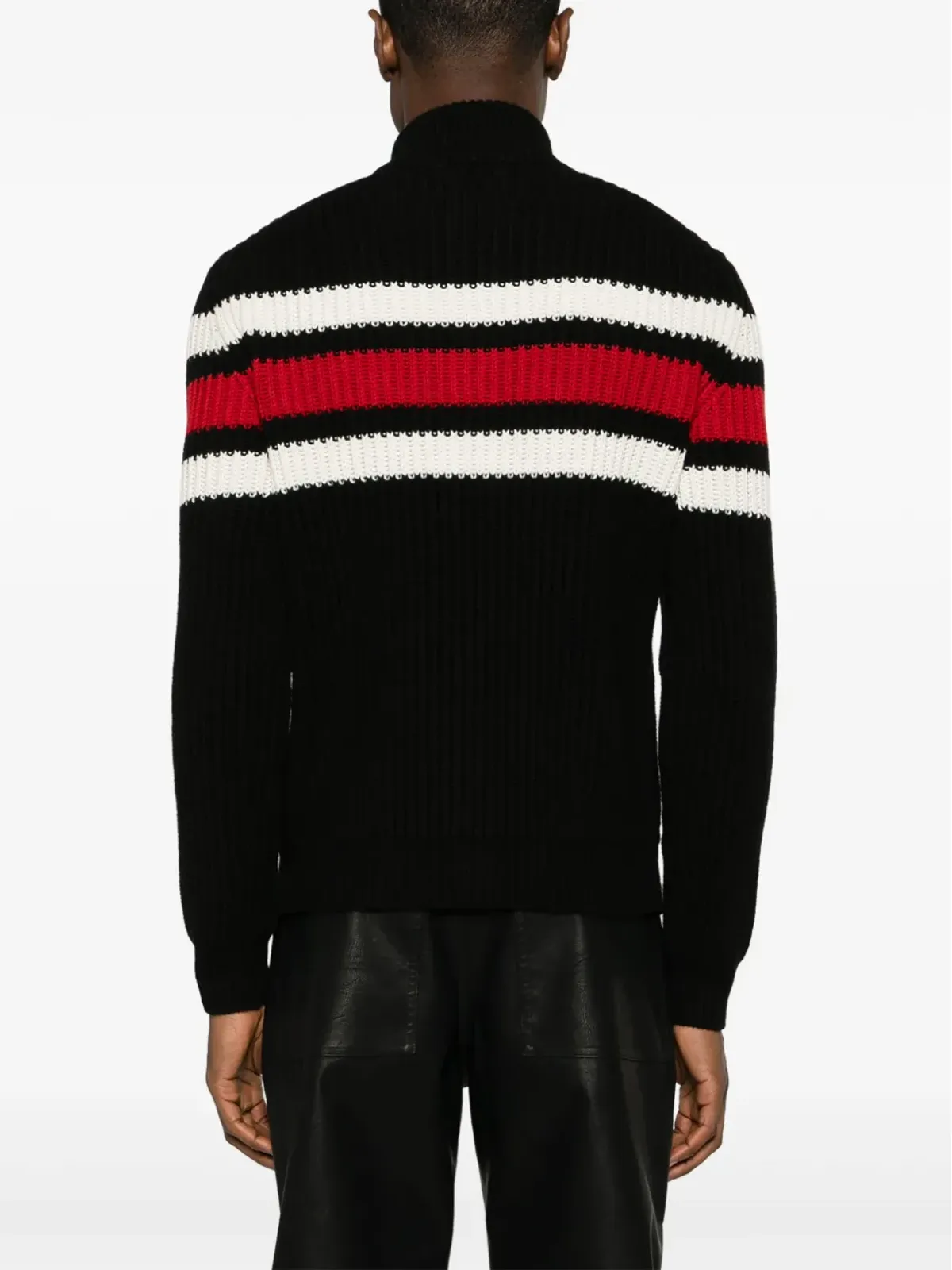 Prada ロゴジャカード カシミヤ カーディガン - ブラック - 画像4