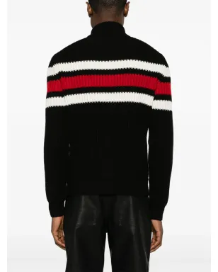 Prada ロゴジャカード カシミヤ カーディガン - ブラック - サムネイル4