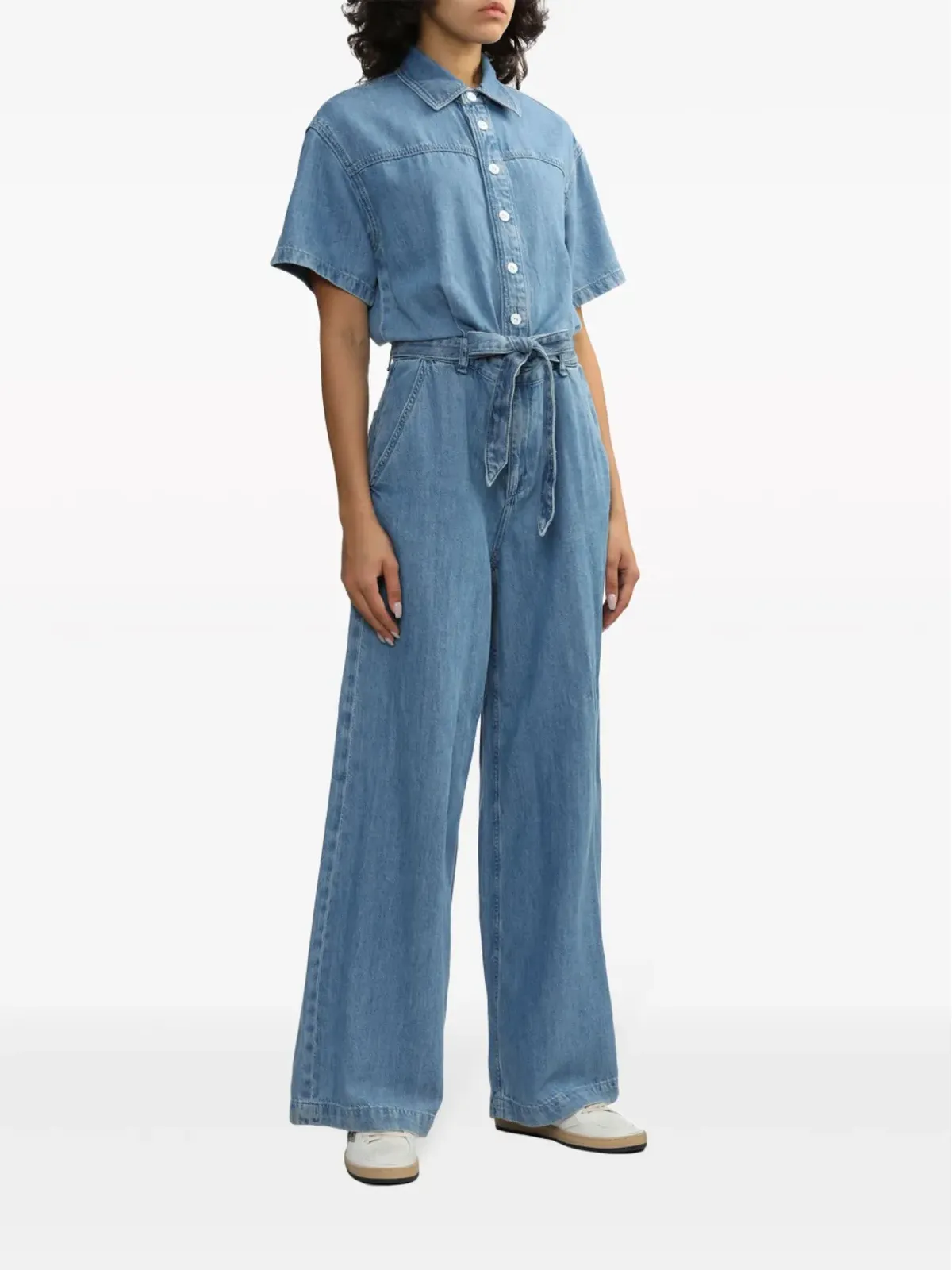 rag & bone ベルト付きデニムジャンプスーツ - 画像2