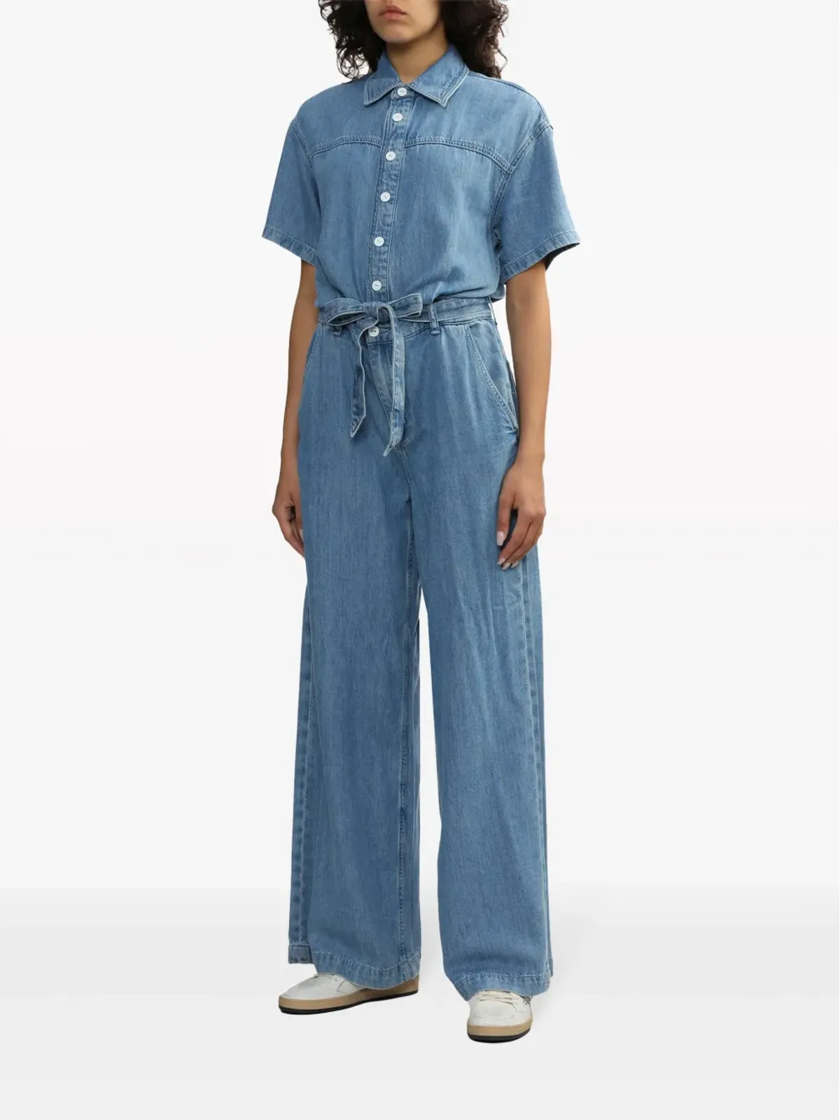 rag & bone ベルト付きデニムジャンプスーツ - 画像3