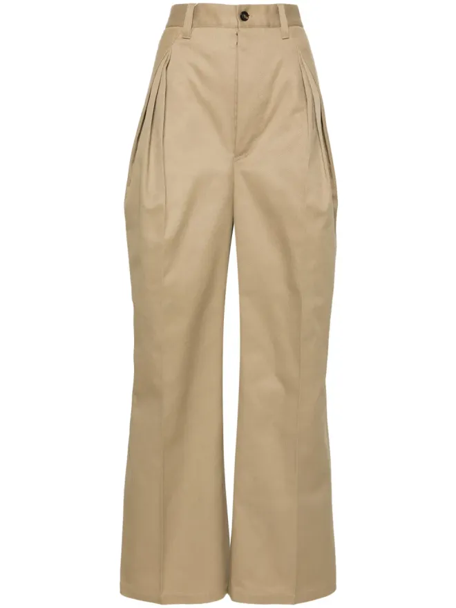 Maison Margiela Maison Margiela プリーツディテールのツイルパンツ - ニュートラル系の商品画像