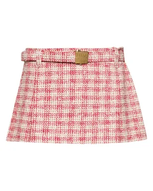 Miu Miu ベルト付き Aライン ツイード ミニスカート - サムネイル1