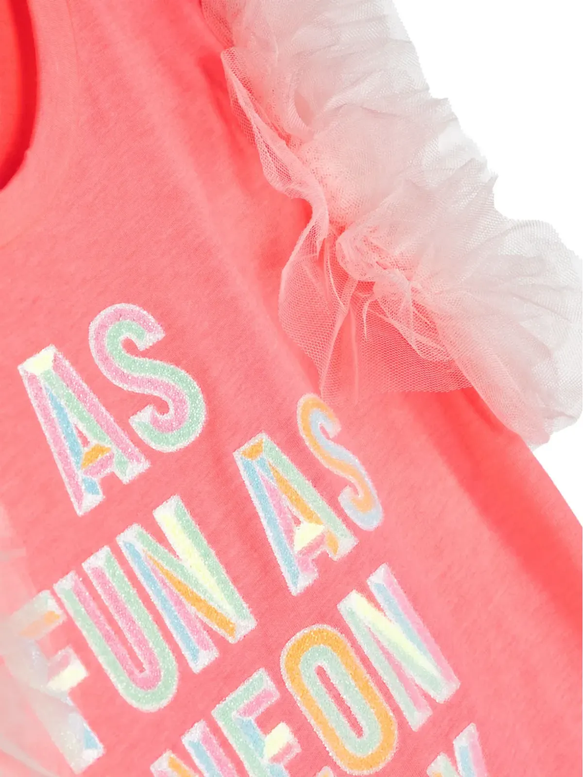 Billieblush スローガンアップリケ付きフリルTシャツ - 画像3