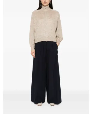 Brunello Cucinelli ポプリン地のワイドパンツ ブルー - サムネイル2