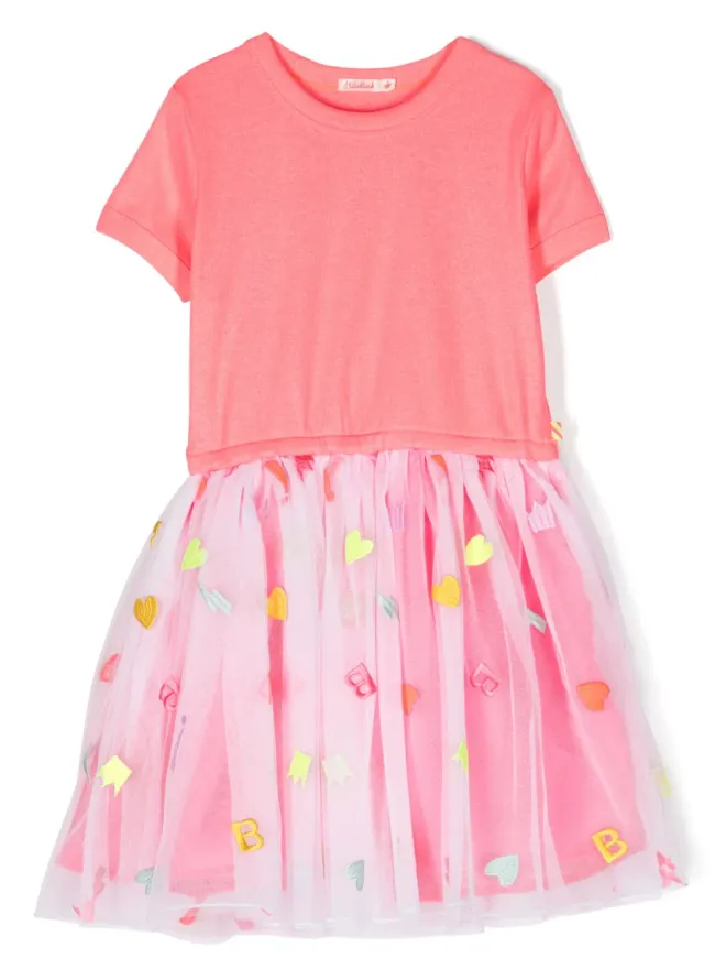 Billieblush Billieblush リブ編みチュールドレス ピンクの商品画像