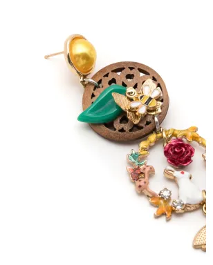 Amir Slama バニー・ビー モチーフ ドロップ ピアス - イエロー - サムネイル4