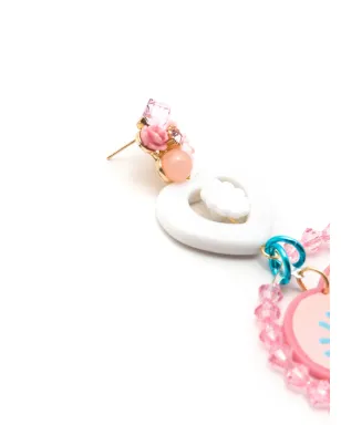 Amir Slama ハートチャーム・アイモチーフ・ドロップピアス ピンク - サムネイル3