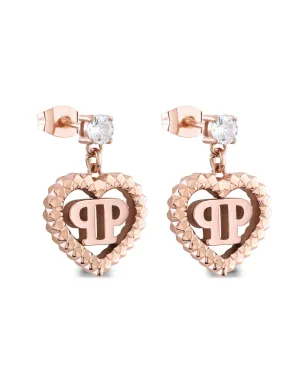 Philipp Plein ロックドハーツ ペンダントピアス - ピンク - サムネイル3