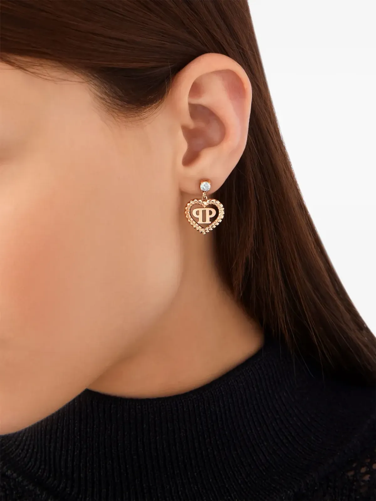 Philipp Plein ロックドハーツ ペンダントピアス - ピンク - 画像4