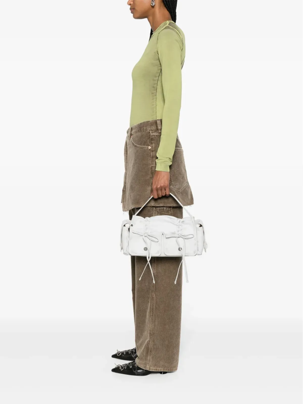 Acne Studios マルチポケット レザー トートバッグ - ホワイト - 画像2