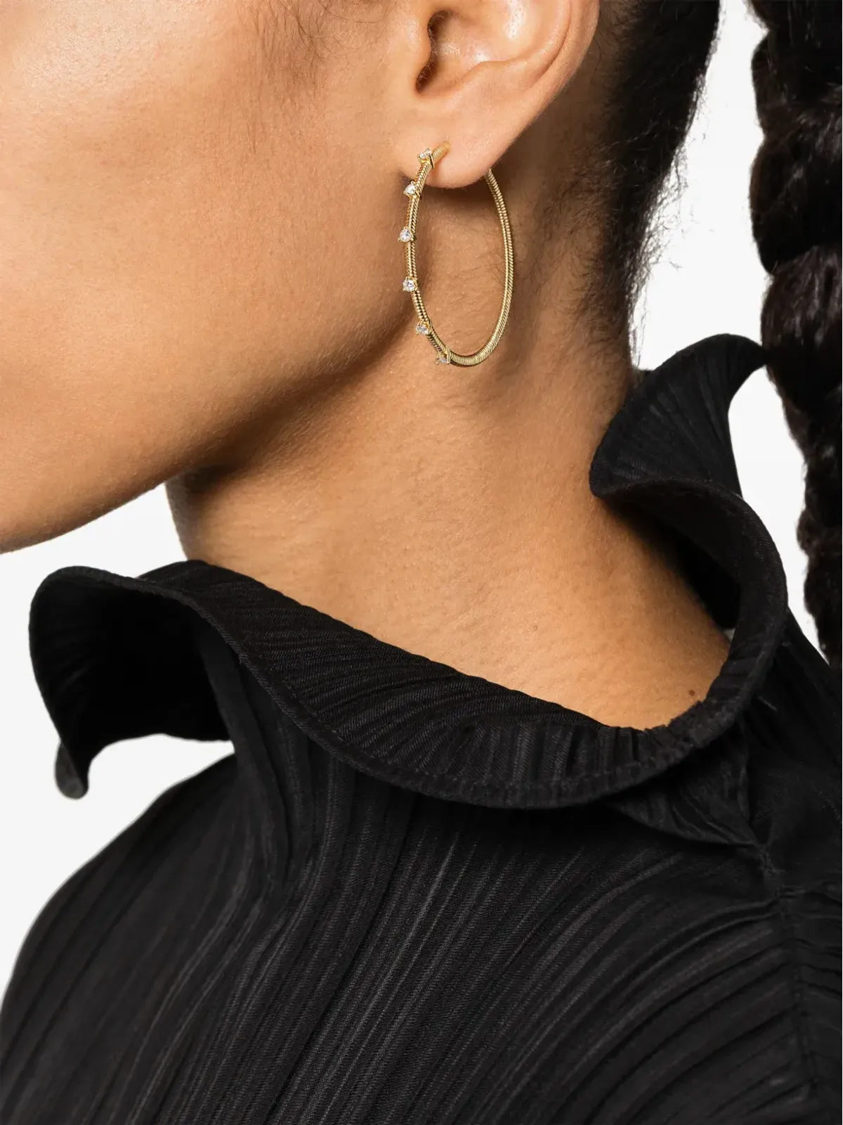 LEANDRA 18kt イエローゴールド Cabo M ダイヤモンド イヤリング - 画像2