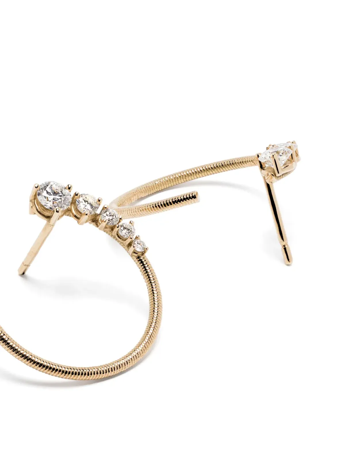 LEANDRA 18K イエローゴールド カボ・ルエダ ダイヤモンド イヤリング - 画像4