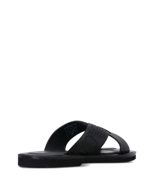 Emporio Armani ロゴストラップ レザー サンダル - サムネイル3