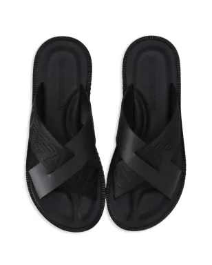 Emporio Armani ロゴストラップ レザー サンダル - サムネイル4