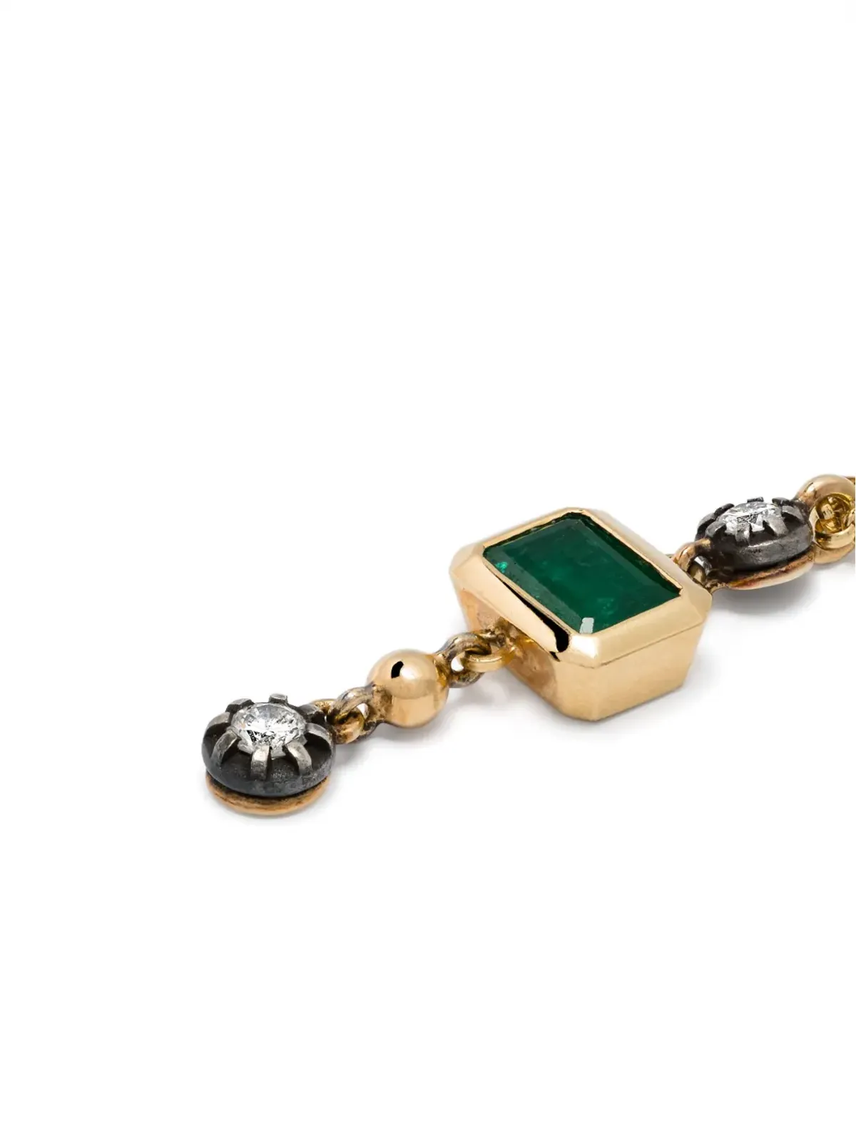 LEANDRA 18K イエローゴールド アレグラ エメラルド＆ダイヤモンド ネックレス - 画像4