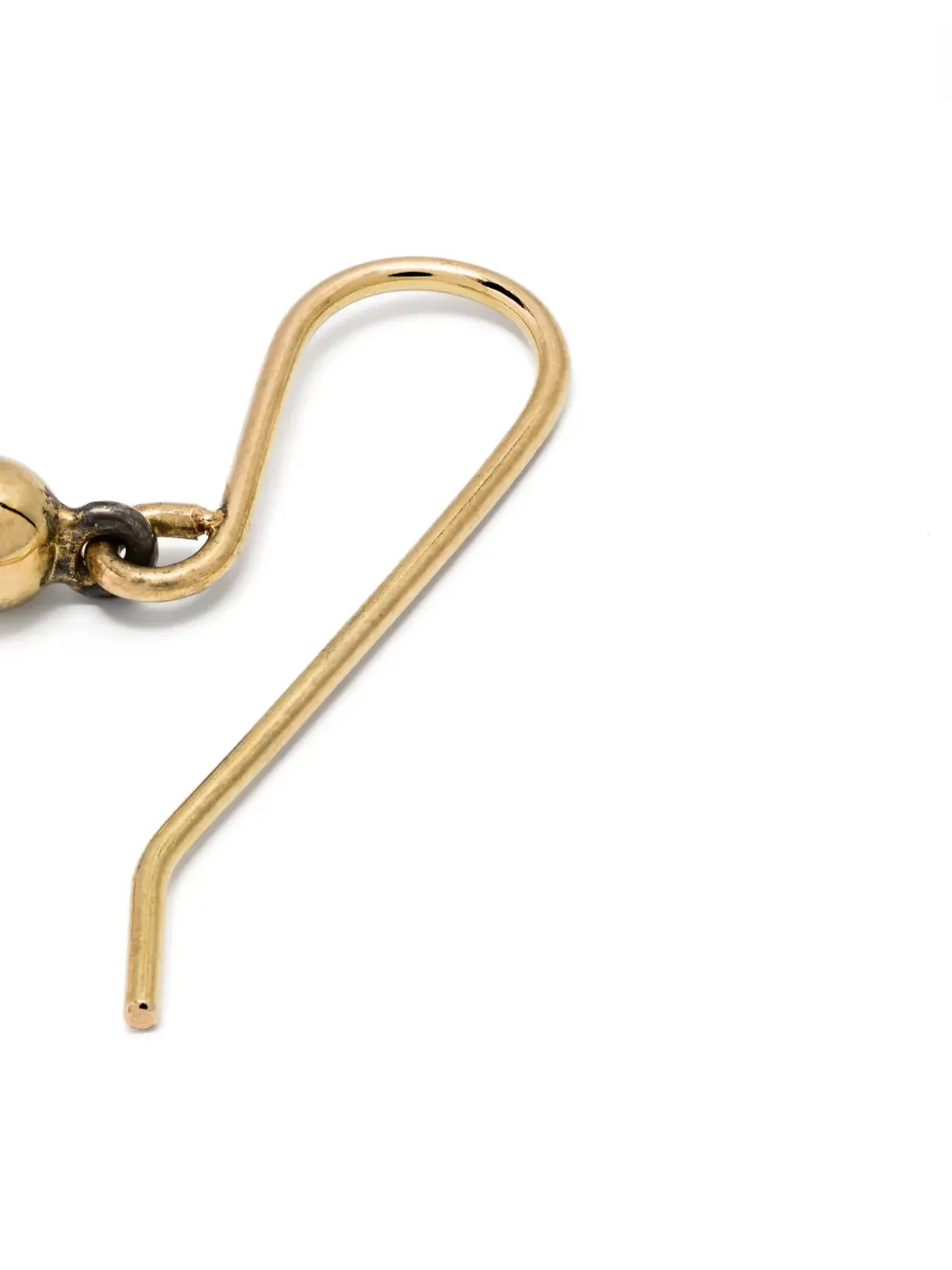 LEANDRA 18kt イエローゴールド テーパー＆ボール ダイヤモンド ダングルピアス - 画像3