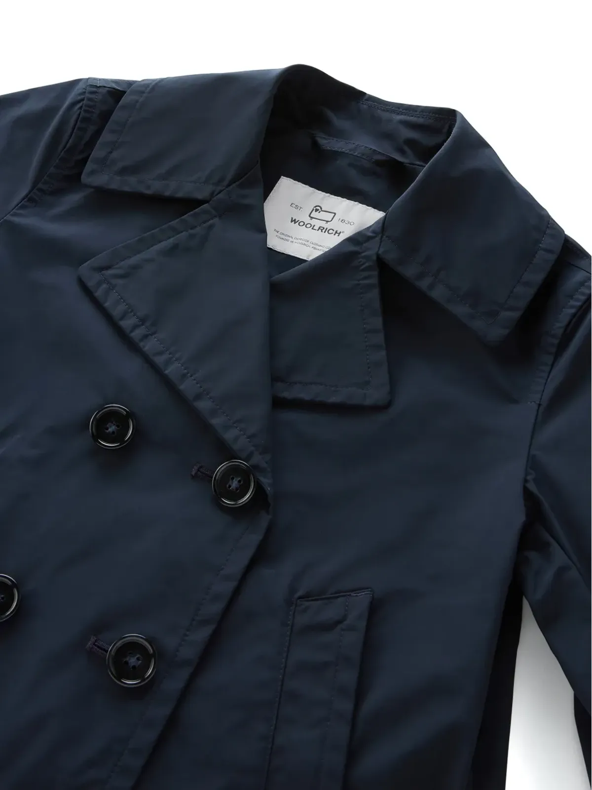 Woolrich Kids 夏用 ダブルブレストピーコート - 画像3