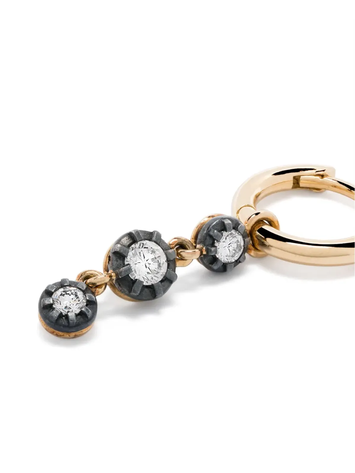 LEANDRA 18kt イエローゴールド ダイヤモンド フープピアス - 画像4