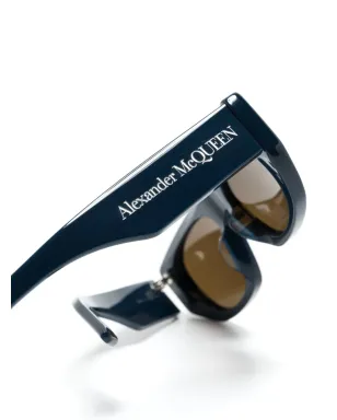 Alexander McQueen Eyewear ジオメトリックフレームサングラス ブルー - サムネイル3