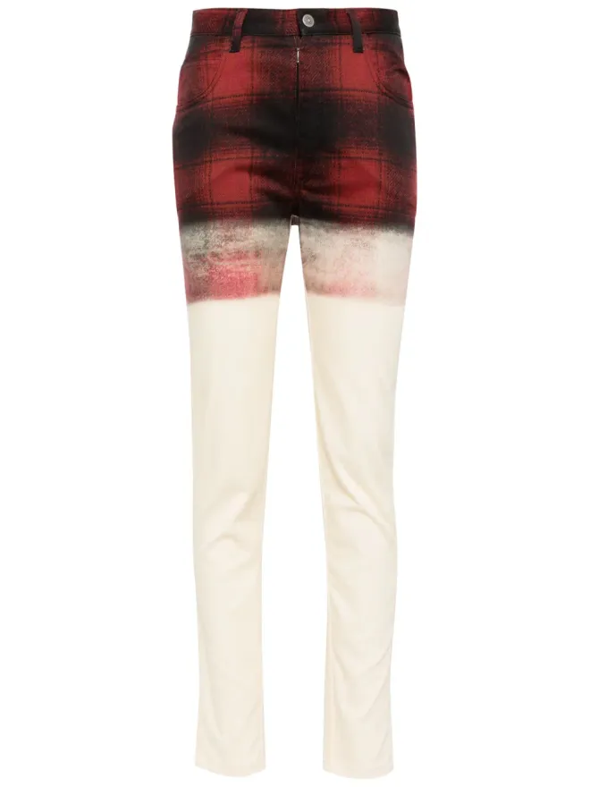 Maison Margiela Maison Margiela チェック柄スキニージーンズ - レッドの商品画像