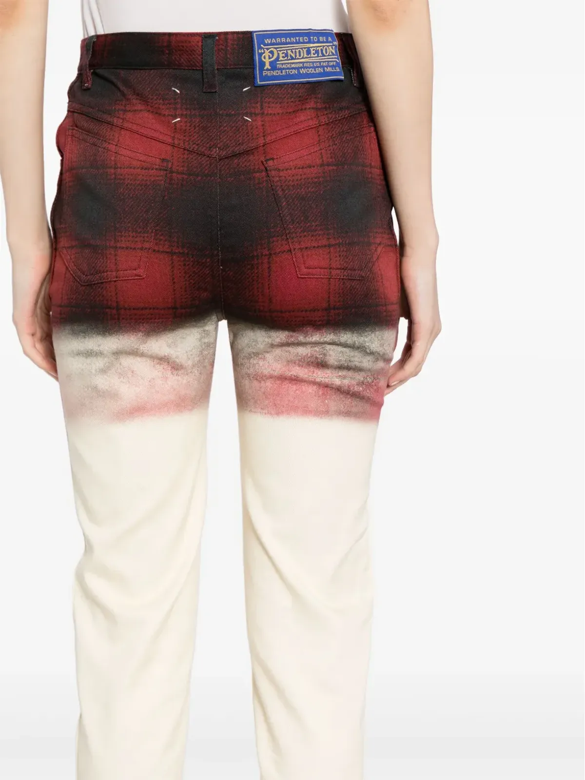 Maison Margiela チェック柄スキニージーンズ - レッド - 画像5