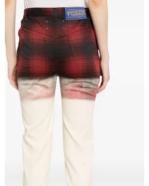 Maison Margiela チェック柄スキニージーンズ - レッド - サムネイル5