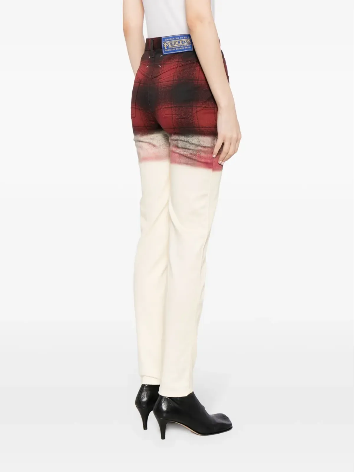 Maison Margiela チェック柄スキニージーンズ - レッド - 画像4