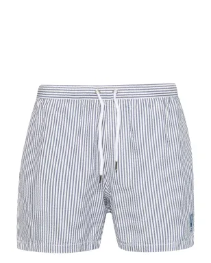 Maison Labiche ロブスター柄ストライプのシアサッカー・スイムショーツ - サムネイル1