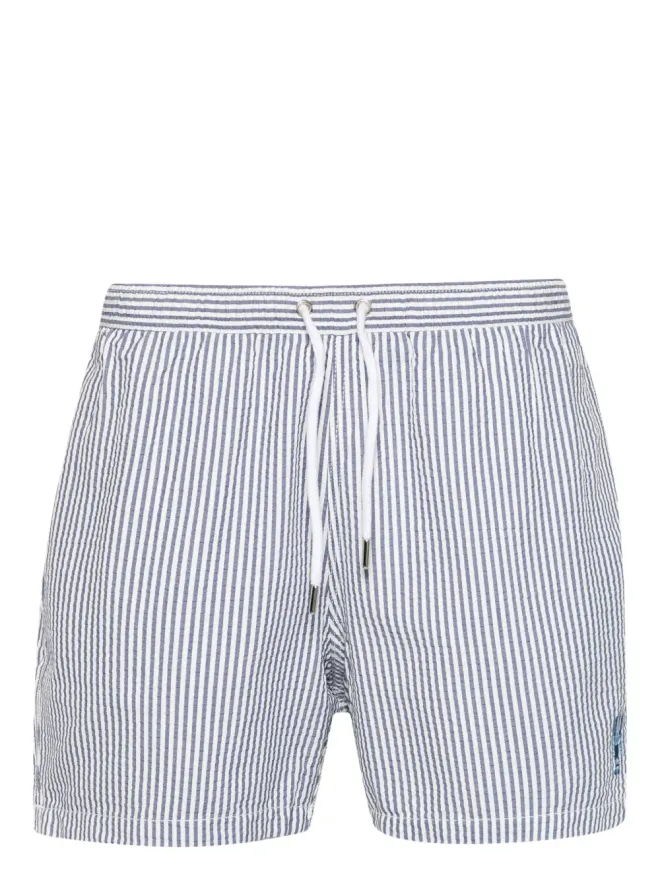Maison Labiche Maison Labiche ロブスター柄ストライプのシアサッカー・スイムショーツの商品画像