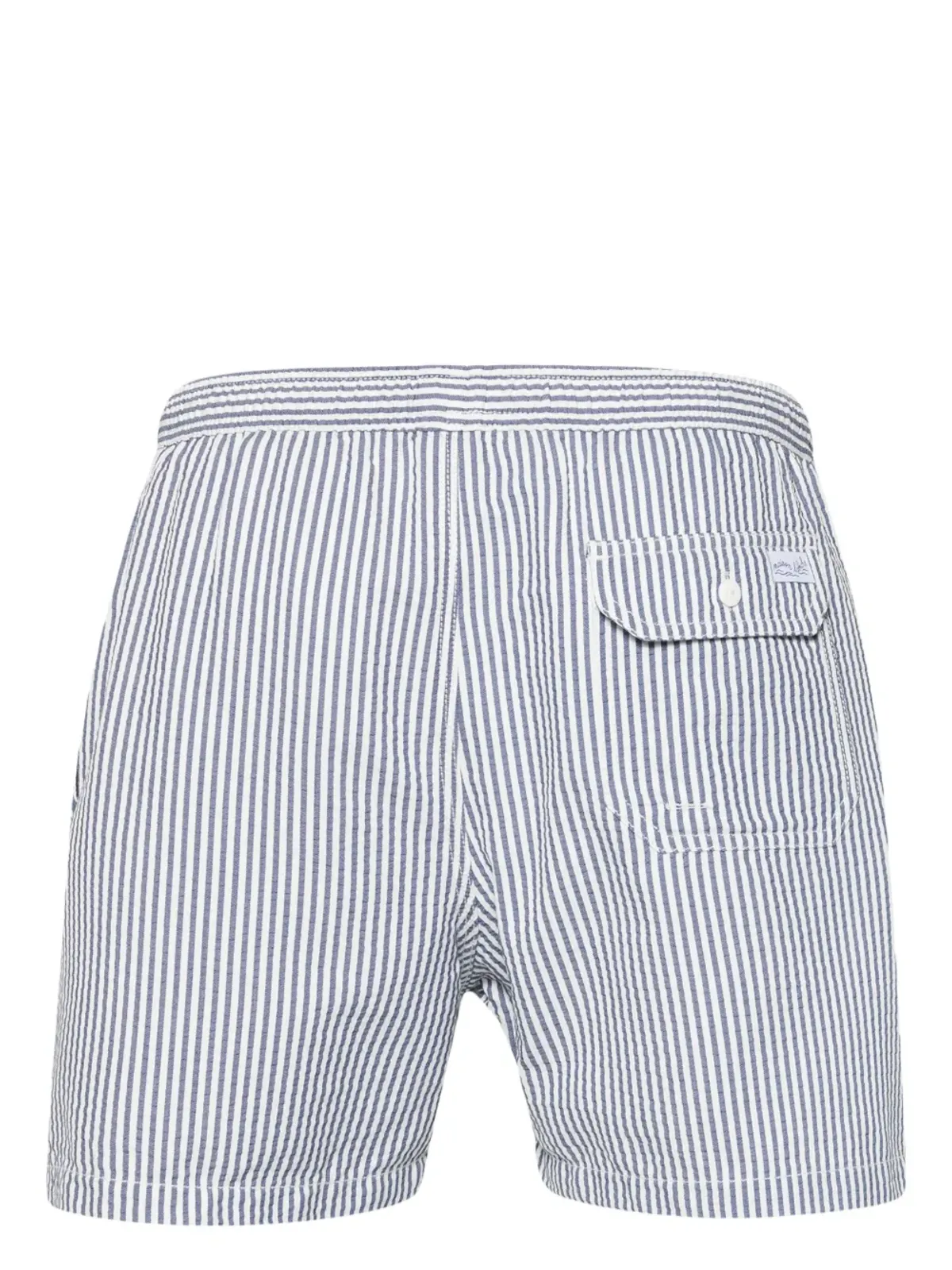 Maison Labiche ロブスター柄ストライプのシアサッカー・スイムショーツ - 画像2