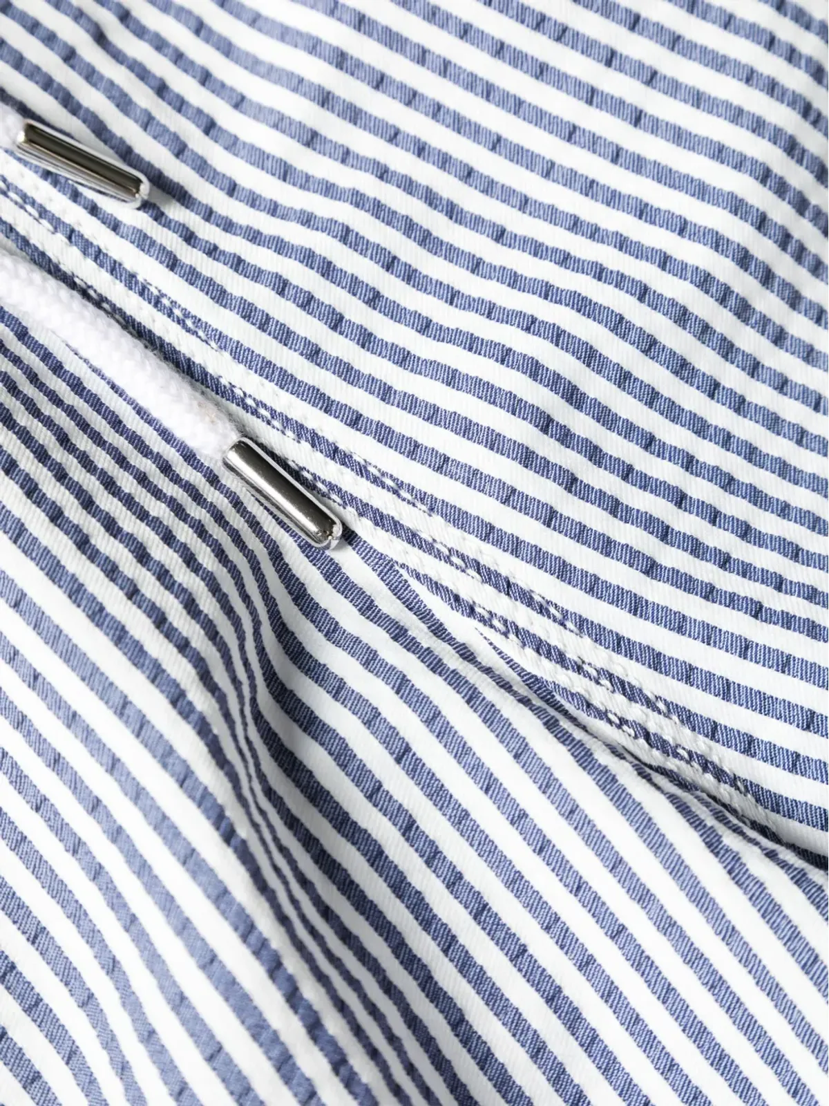Maison Labiche ロブスター柄ストライプのシアサッカー・スイムショーツ - 画像3
