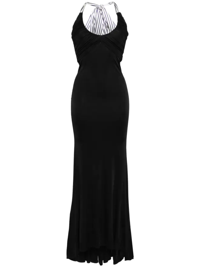 V:PM ATELIER V:PM ATELIER ミスティ サテン マキシドレス ブラックの商品画像