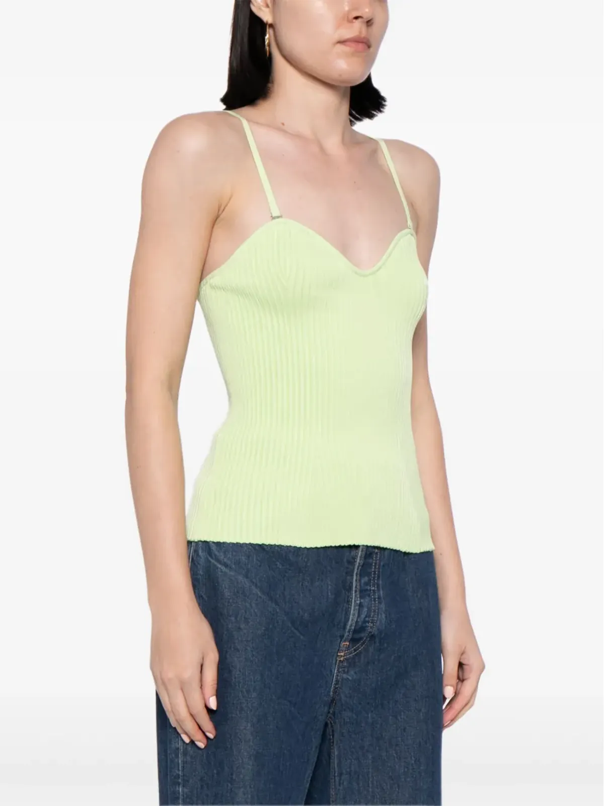 Emporio Armani ハートネックのリブ編みタンクトップ - 画像3