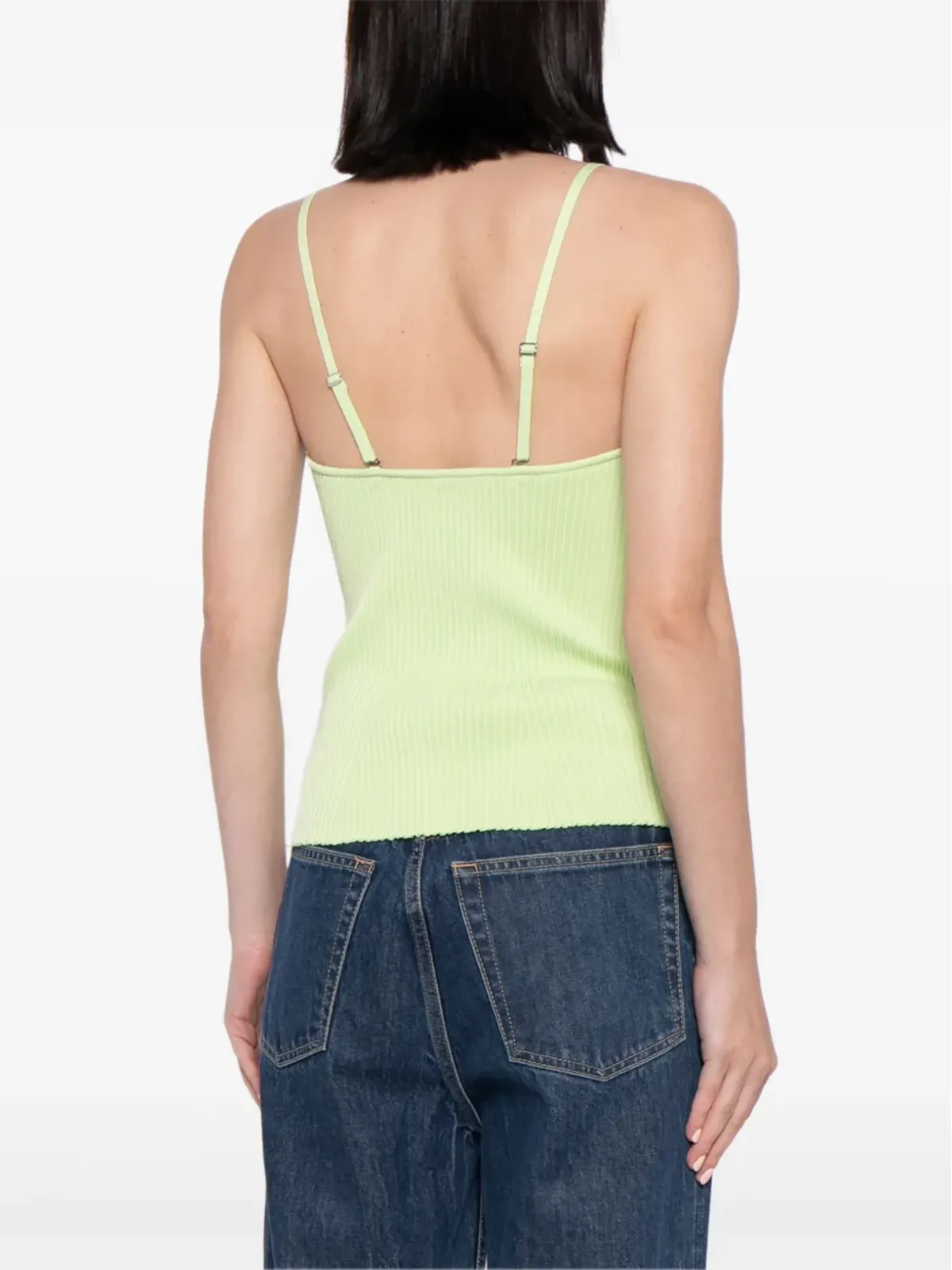 Emporio Armani ハートネックのリブ編みタンクトップ - 画像4