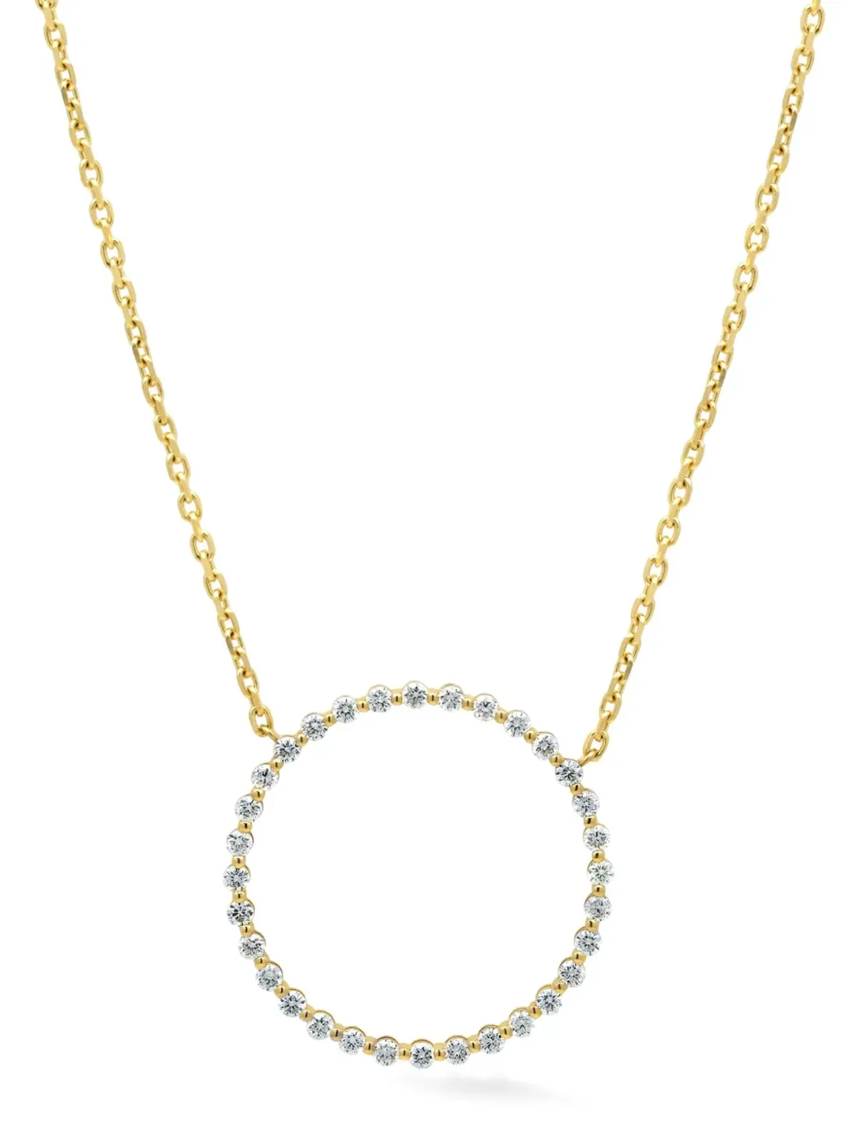 Lark & Berry 14金 イエローゴールド モダンデザイン ダイヤモンド ペンダント ネックレス - 画像1
