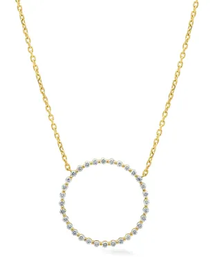 Lark & Berry 14金 イエローゴールド モダンデザイン ダイヤモンド ペンダント ネックレス - サムネイル1