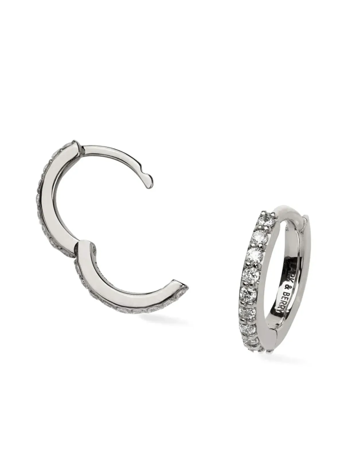 Lark & Berry 14Kホワイトゴールド モダニスト・フープピアス - 画像2