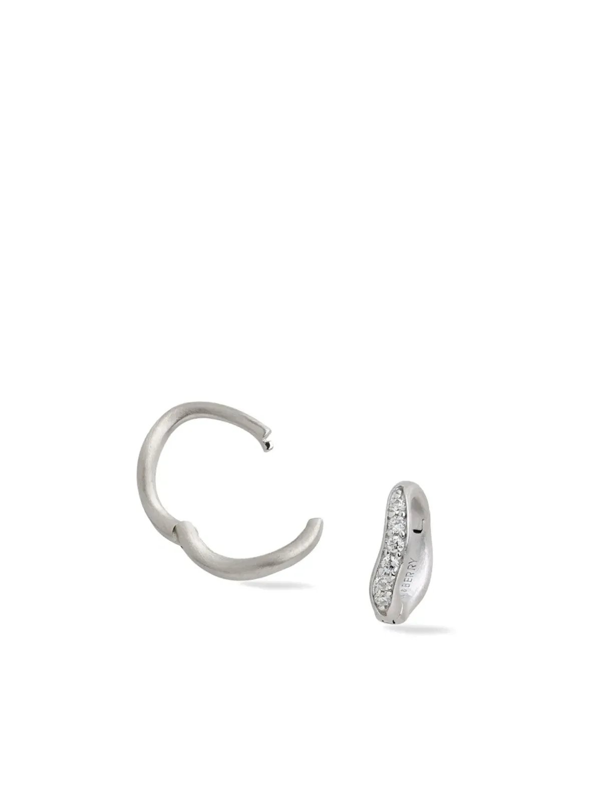 Lark & Berry 14K イエローゴールド 小さな デューン ダイヤモンド フープ ピアス - 画像2