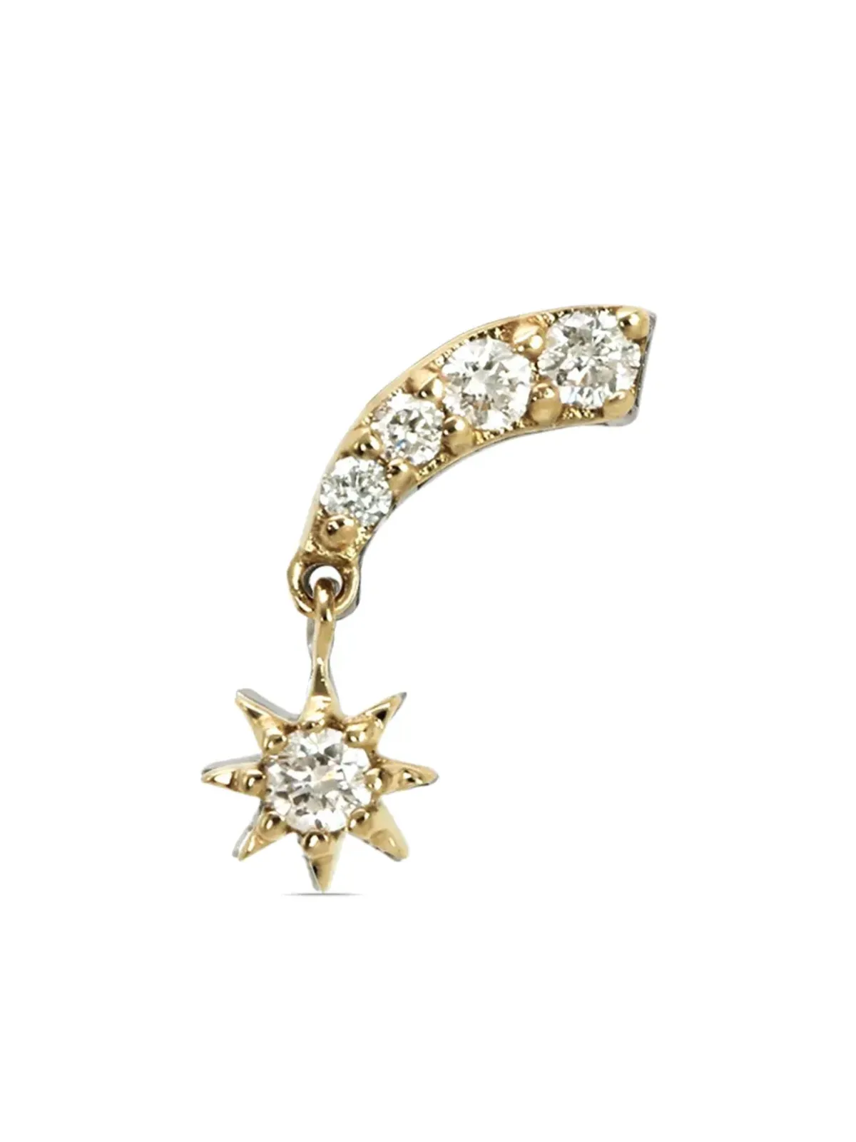 Lark & Berry 14K イエローゴールド スターバースト ダイヤモンド スタッド ピアス - 画像1