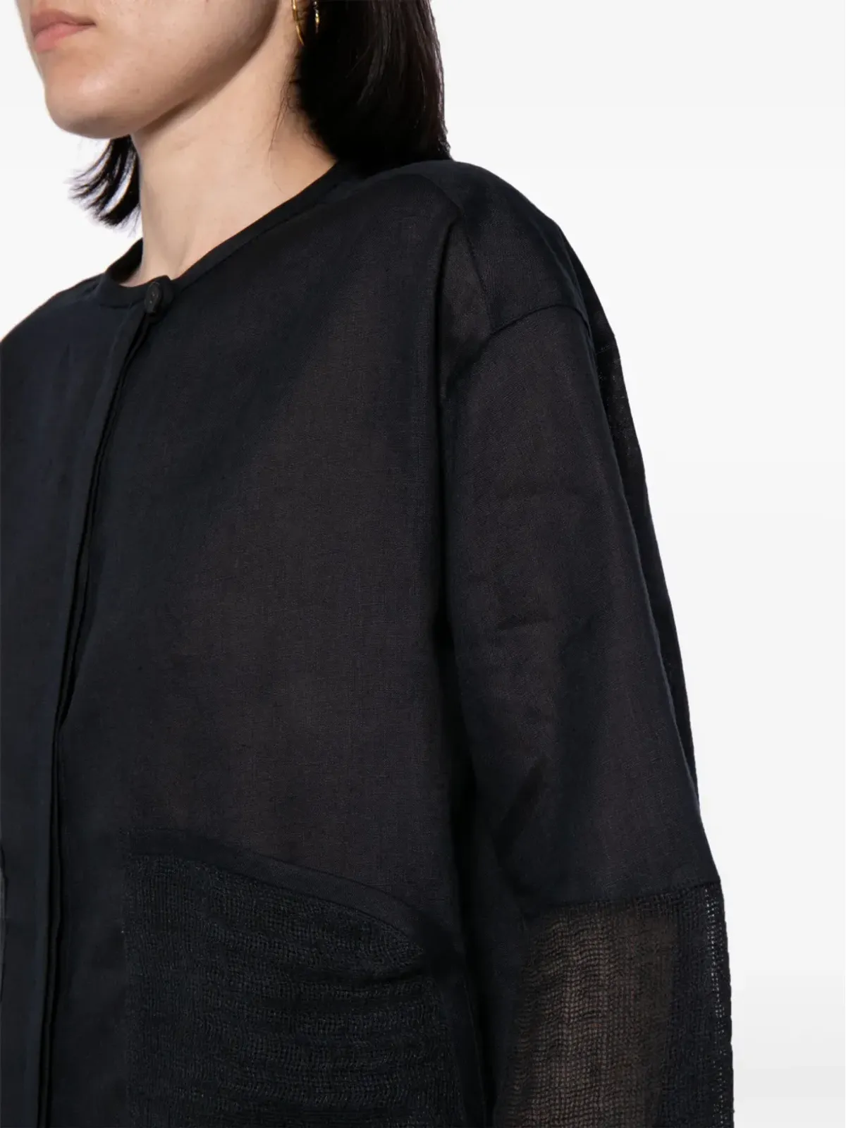 Emporio Armani panelled linen blouse - 画像5