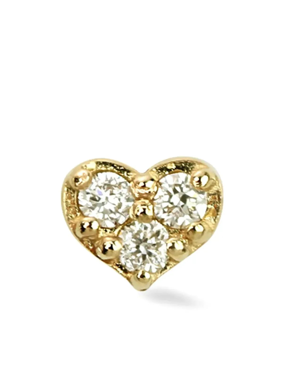 Lark & Berry 14K イエローゴールド ミニ ハート ダイヤモンド スタッド ピアス - 画像1
