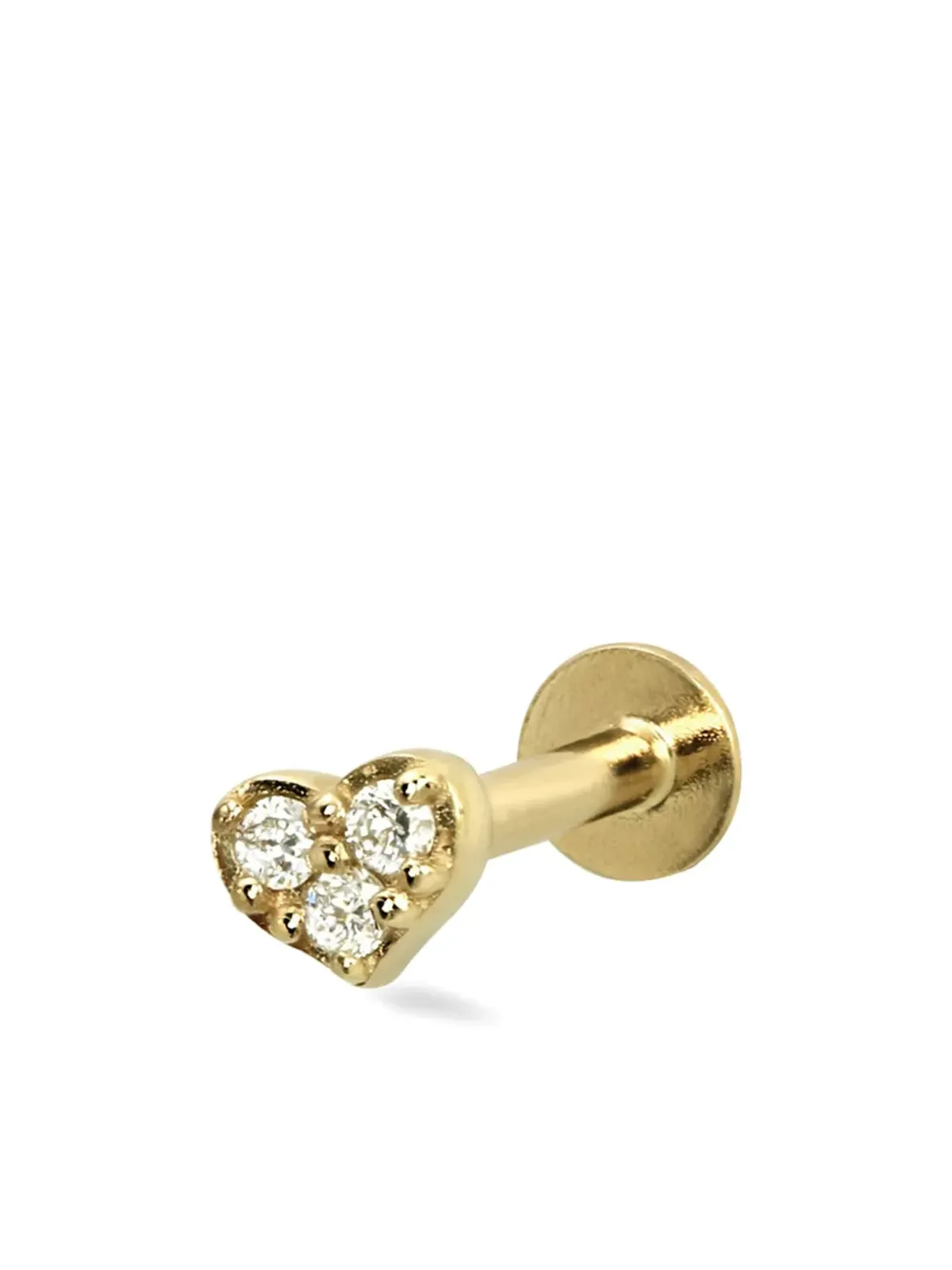 Lark & Berry 14K イエローゴールド ミニ ハート ダイヤモンド スタッド ピアス - 画像2