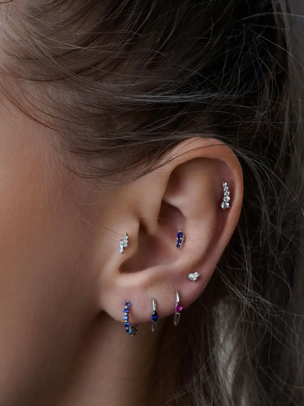 Lark & Berry 14K イエローゴールド ミニ ハート ダイヤモンド スタッド ピアス - 画像3