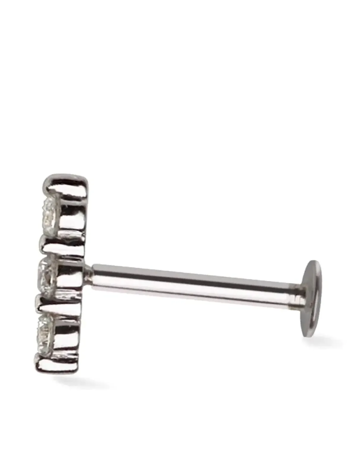 Lark & Berry 14kt white gold Modernist diamond earring - Silver - 画像2
