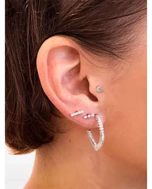 Lark & Berry 14kt white gold Modernist diamond earring - Silver - サムネイル3