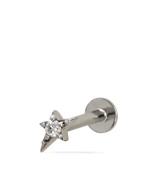 Lark & Berry 14Kホワイトゴールド ミニ Shooting Star ダイヤモンドスタッドピアス - シルバー - サムネイル1